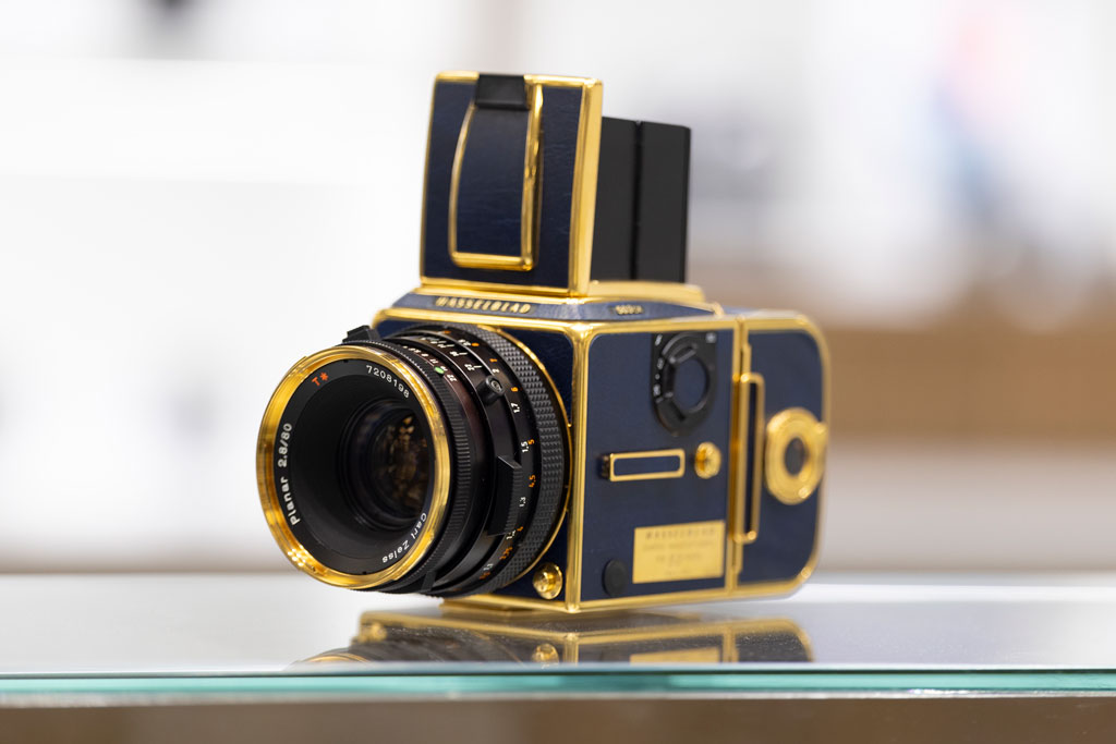 rare Hasselblad 503CX 'Golden Blue' 50th Anniversary Limited Edition model medium format film camera