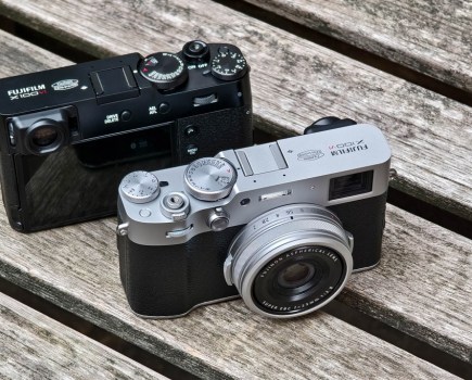 The Fujifilm X100 VI in silver or black.