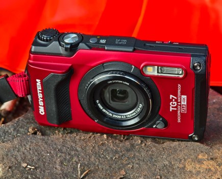 OM System Tough TG-7 in red. Photo Joshua Waller