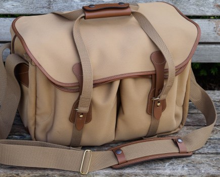 Billingham 445 MK II camera bag in khaki canvas and tan leather