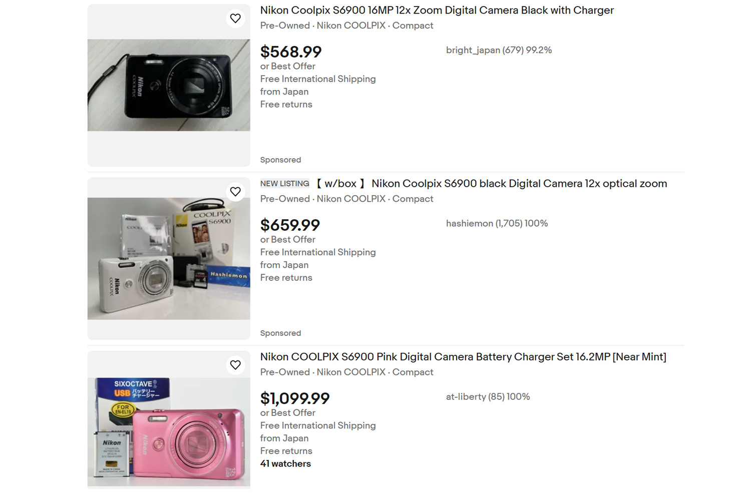 Can't find the Nikon Coolpix S6900? Be prepared to spend BIG