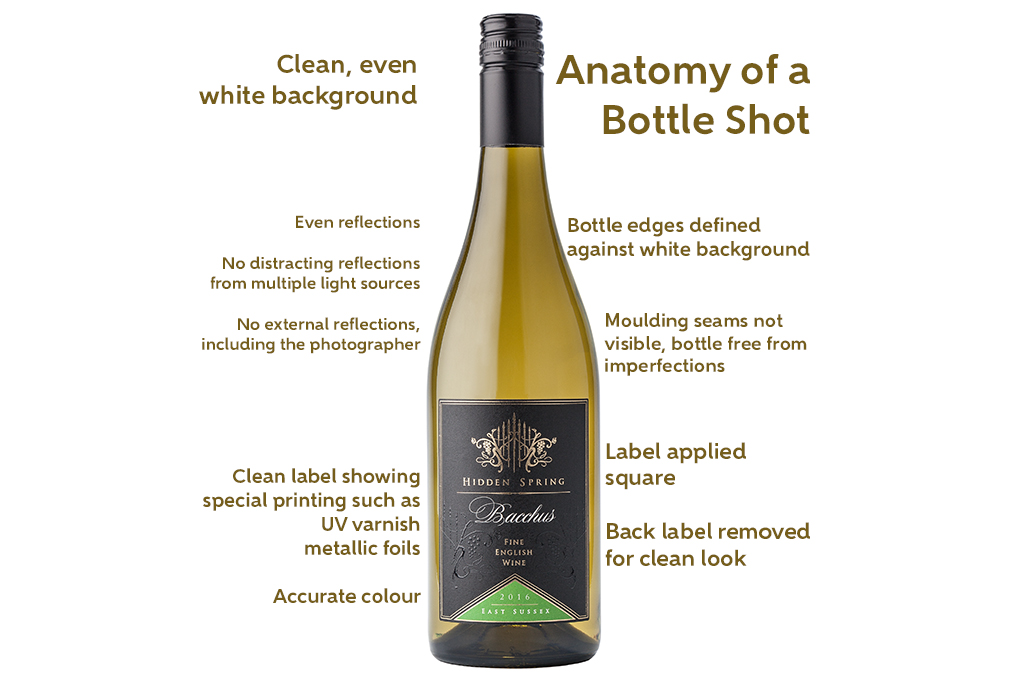 A pale green, see through wine bottle