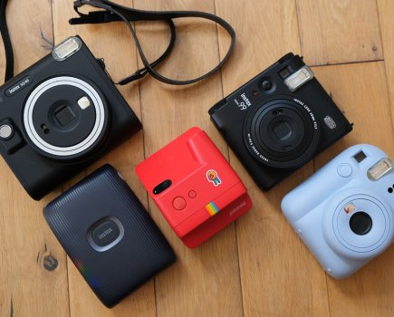 Best instant cameras and printers. Instax SQ40, Instax mini Link 2 smartphone printer, Polaroid Go Generation 2, Instax Mini 99, Instax Mini 12