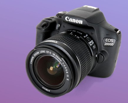 Canon EOS 2000D with lens