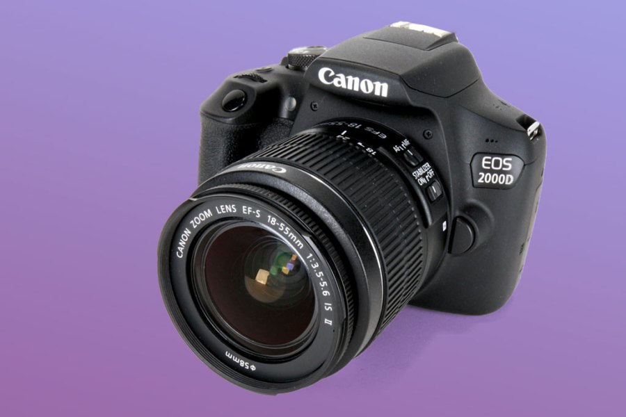 Canon EOS 2000D with lens