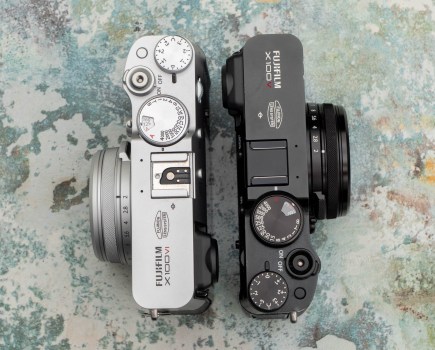 Fujifilm X100 VI vs X100 V cameras side by side top view