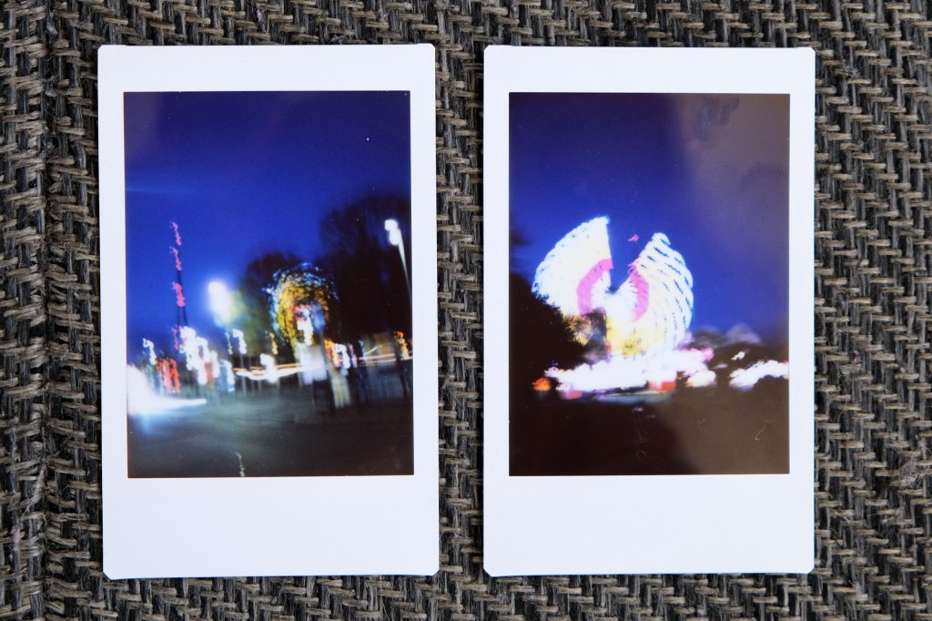 Photos of a carnival taken with Instax Mini 99 Bulb Mode 