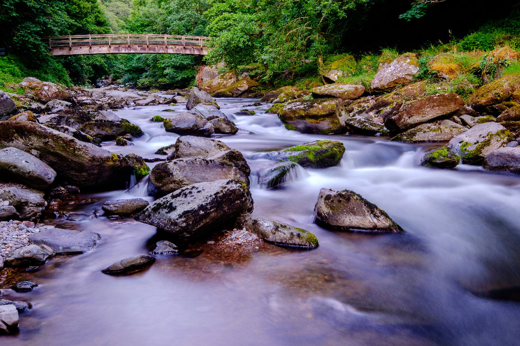 long exposure stream with large rocks
