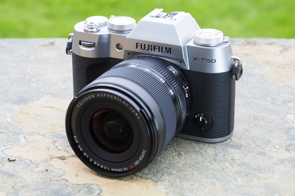 Fujifilm XT50 in silver/black colour combo with new 16-50mm lens. Photo AP