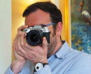 Fujifilm X-T50 in hand. Photo AP