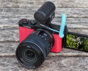 Panasonic Lumix S9 with Sennheiser MKE200 microphone