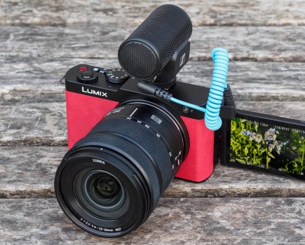 Panasonic Lumix S9 with Sennheiser MKE200 microphone