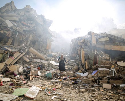‘Israeli Airstrikes in Gaza’ by Mustafa Hassouna