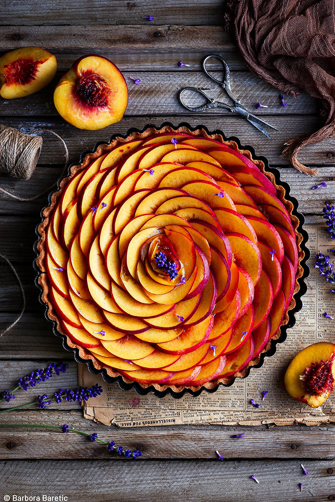 Summer Nectarine and Lavender Tart