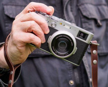 Bowman Peak Duo in use as a wrist strap on Fujifilm X100VI