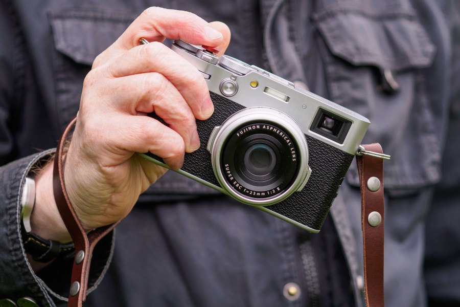 Bowman Peak Duo in use as a wrist strap on Fujifilm X100VI