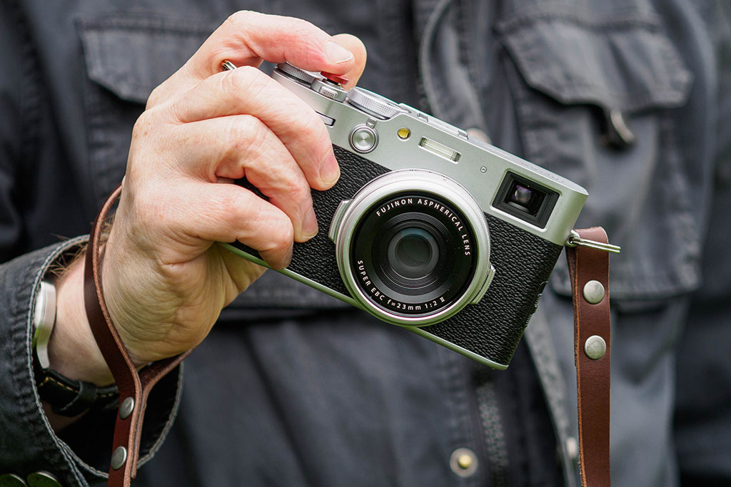 Bowman Peak Duo strap in use on Fujifilm X100VI