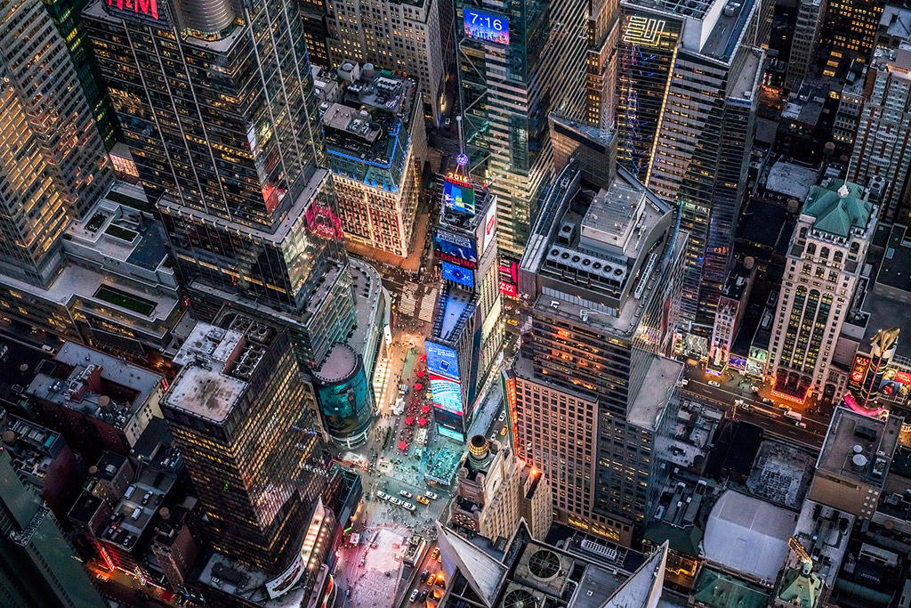 Broadway Boogie Woogie, Times Square, Points of Light Collection aerial photography