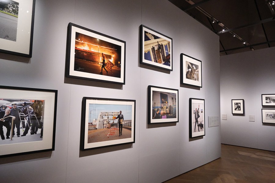 exhibition view of photos in the fragile beauty photography exhibition at the victoria and albert museum