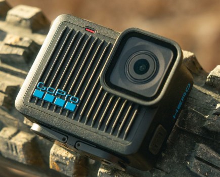 GoPro HERO 2024 camera attached to bike tyre