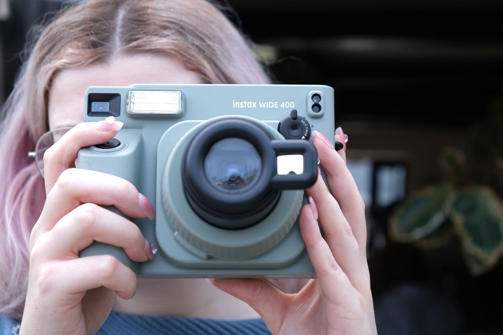 Instax Wide in use with close-up lens