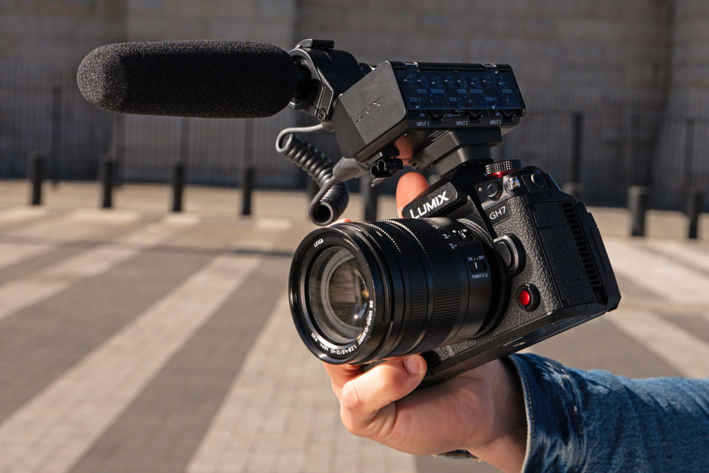 Panasonic Lumix GH7 with DMW-XLR2 microphone adapter