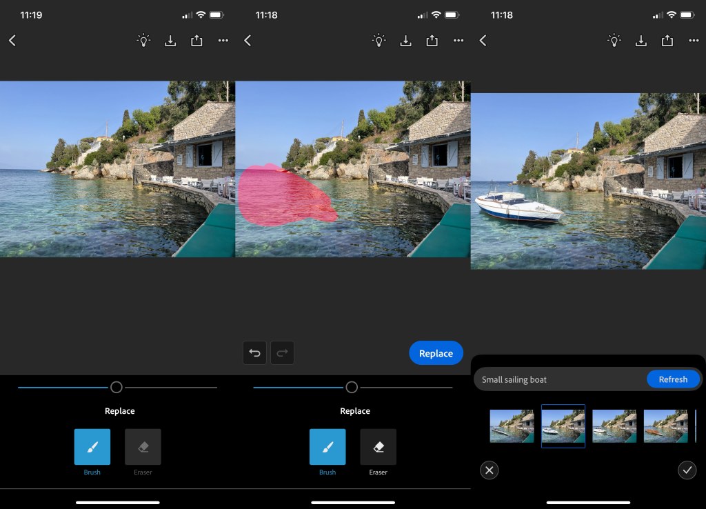 Adobe Photoshop Express app screenshots, object removalHLH