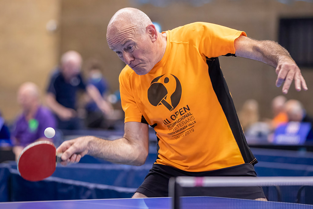 table tennis player paul giles in action