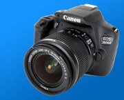 Canon EOS 2000D with lens. Image: Audley Jarvis / AP