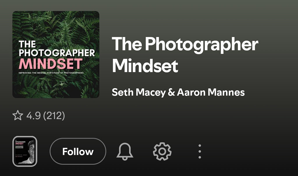 the photographer mindset on spotify