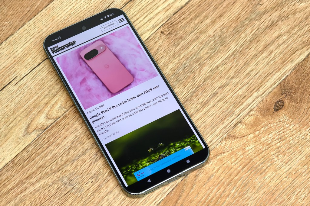 Google Pixel 9 Pro XL web browser. Photo Joshua Waller