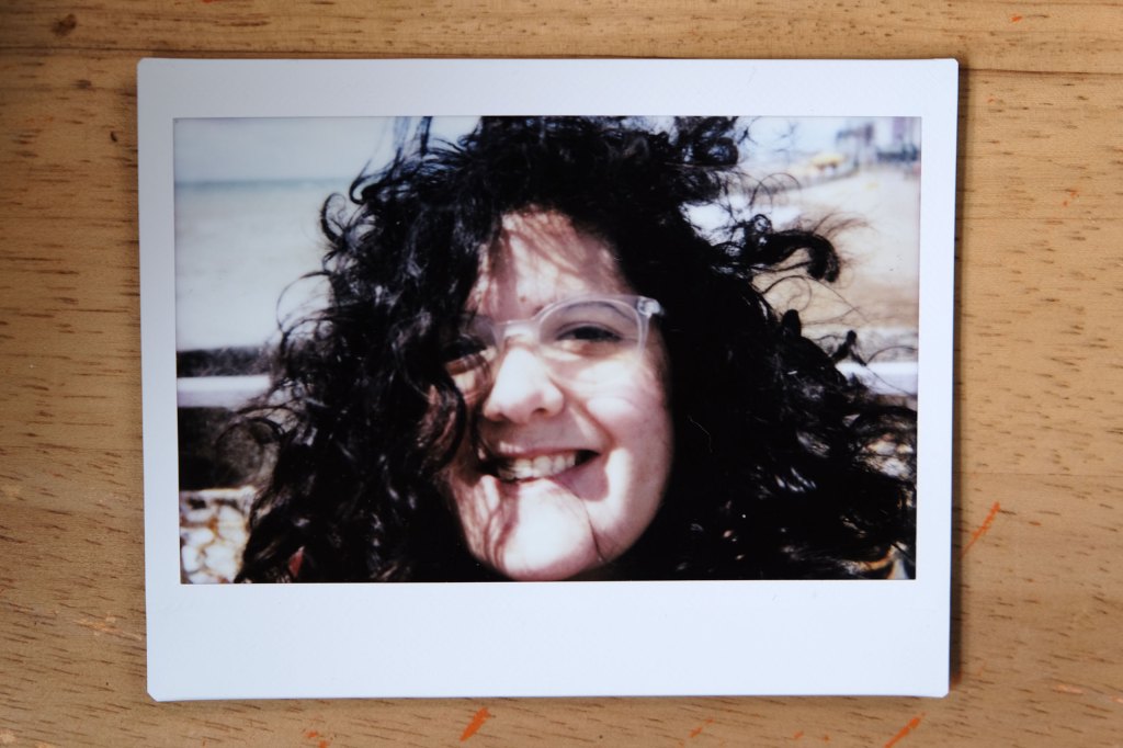 Selfie taken with the Instax Wide 400 and its close-up lens.