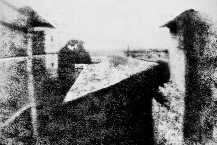 Enhanced view of the View from the window at Le Gras. 200 years of photography