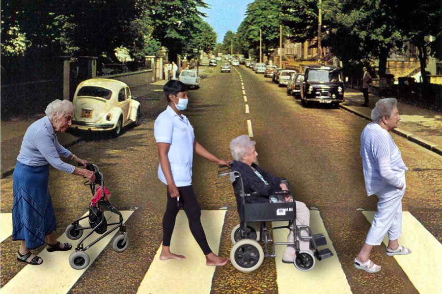 Helen H, Denise, Anita and Hannah P recreated The Beatles’ iconic 1969 album Abbey Road