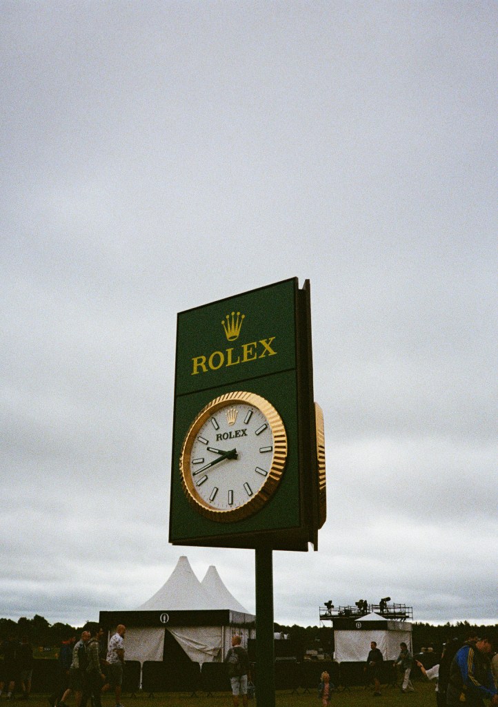 rolex clock at the open