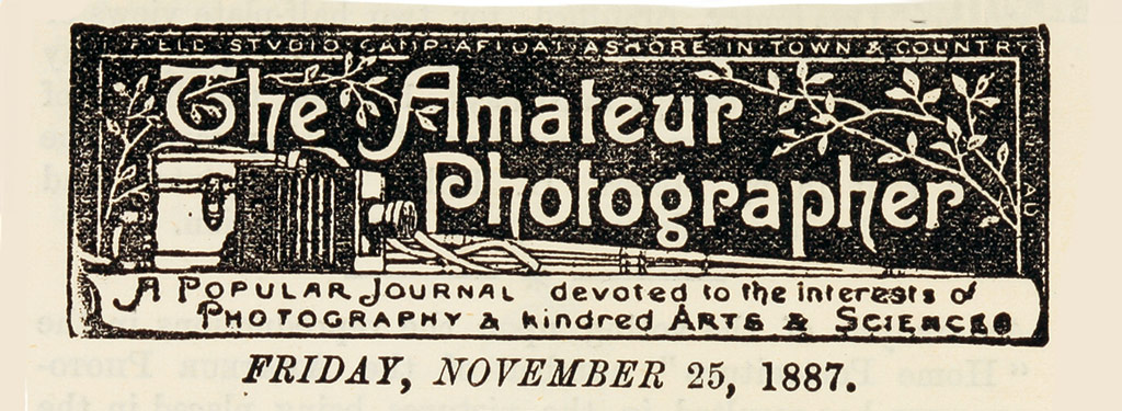 Amateur Photographer magazine header from 1887