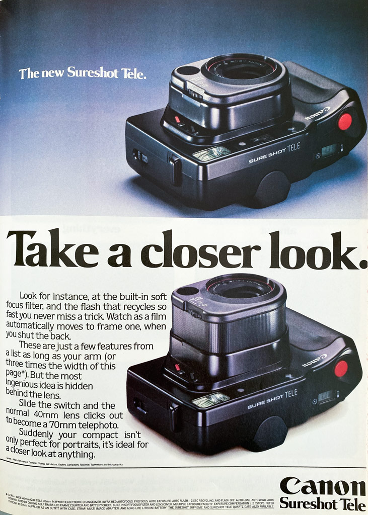 AP ad Canon "take a closer look"