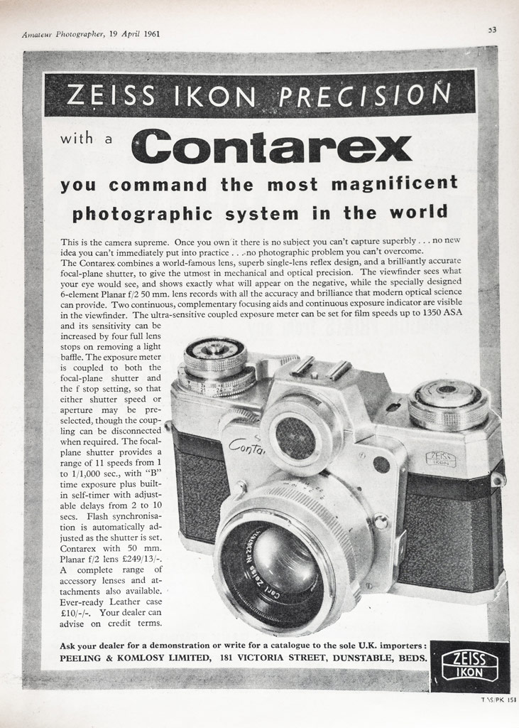 AP ad Contarex camera