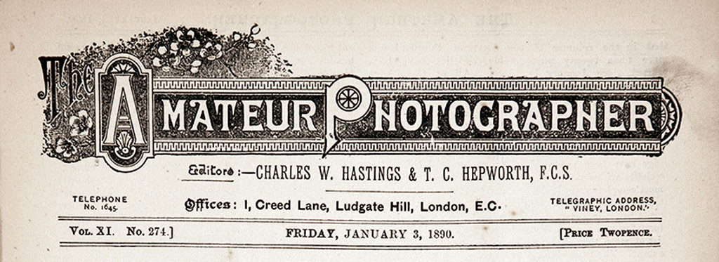 Amateur Photographer magazine header from 1890