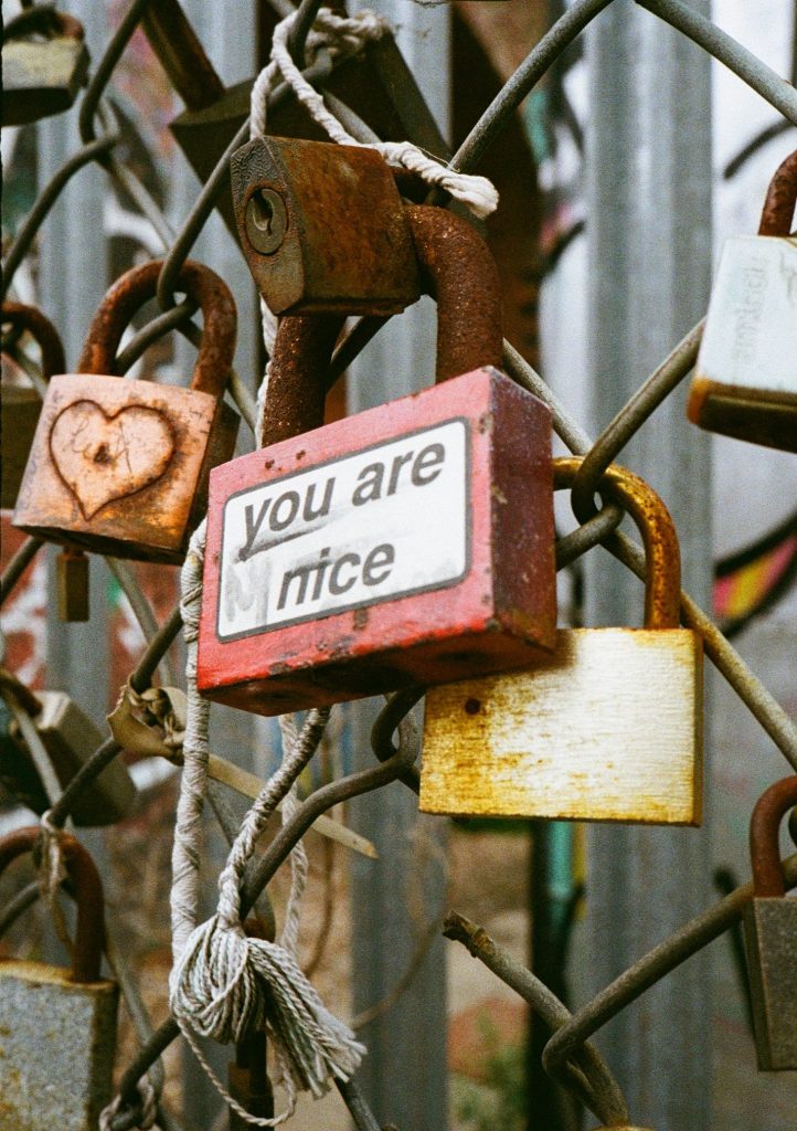 close up of you are nice padlock