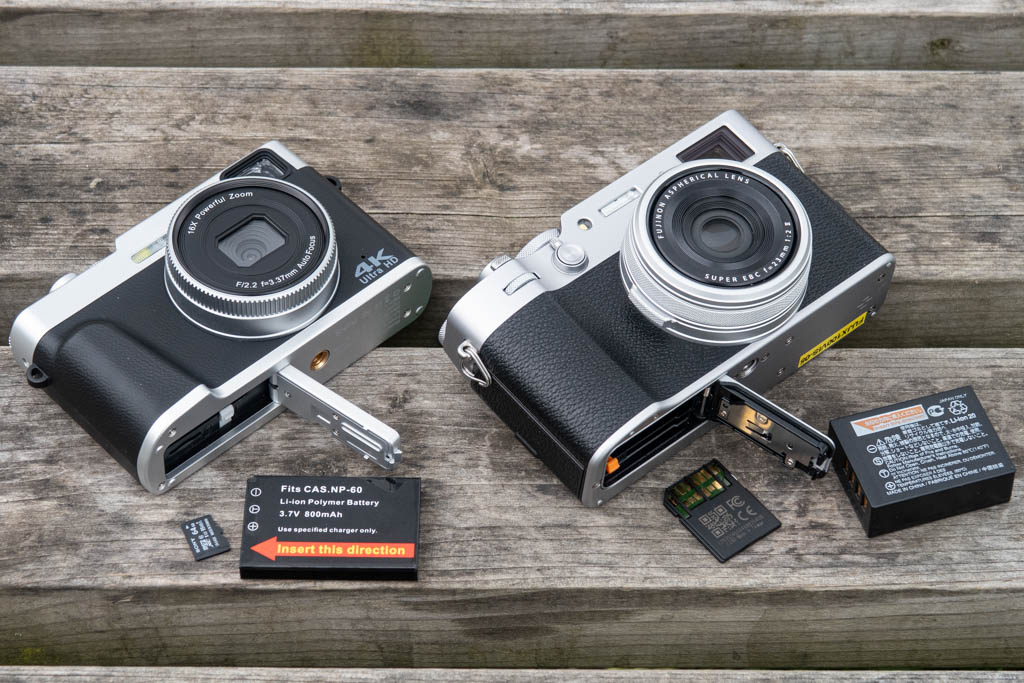 Sonida DC202 vs Fujifilm X100VI, battery and card