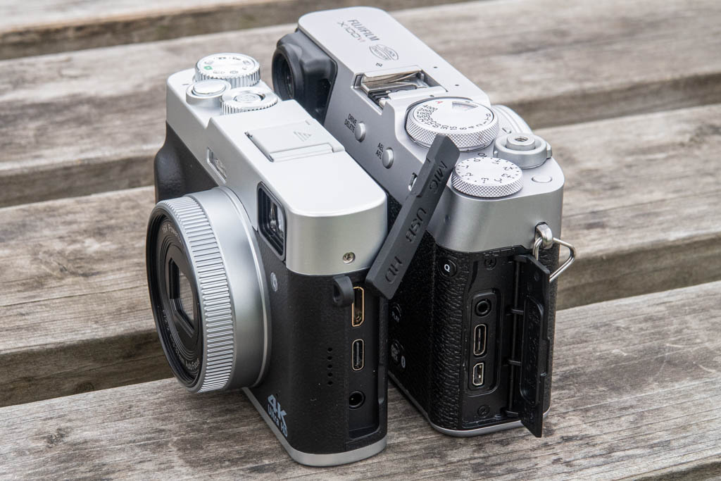 Sonida DC202 vs Fujifilm X100VI connector ports.