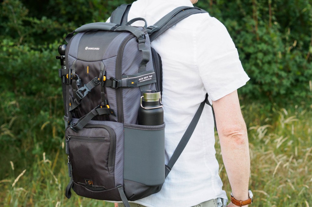 Vanguard Alta Sky 42 backpack in use. 