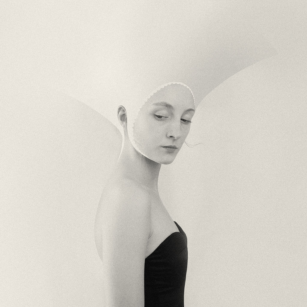 Minimalist Photographer of the Year, Anna by Eva Chupikova minimal black and white portrait of woman in veil