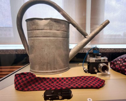 Stasi museum, watering can camera