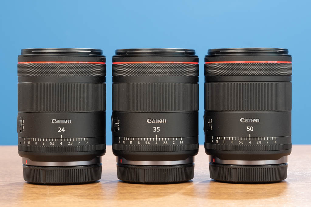 Canon RF F1.4 L VCM primes family: 24mm, 35mm, 50mm 