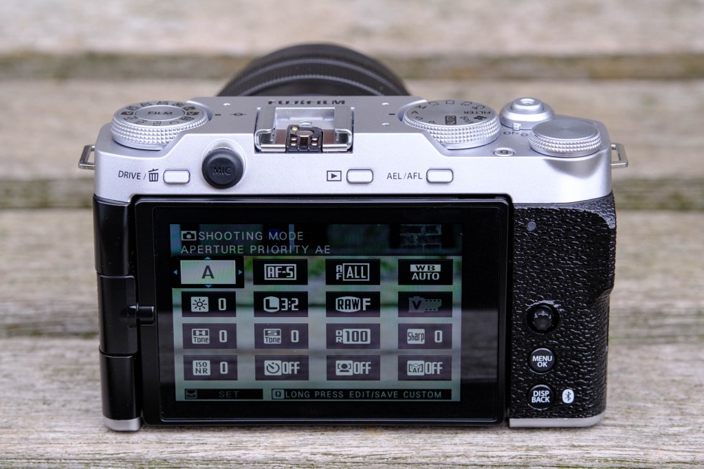 Fujifilm X-M5 back with Q Menu onscreen