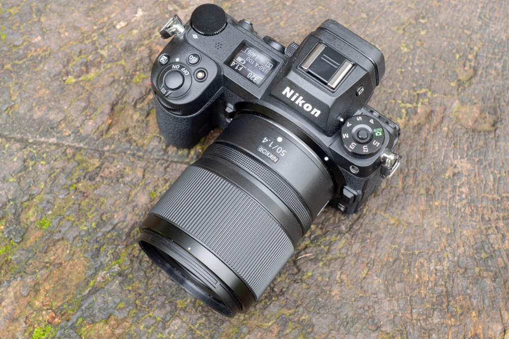 A top down view of the Nikon 50mm f/1.4 lens
