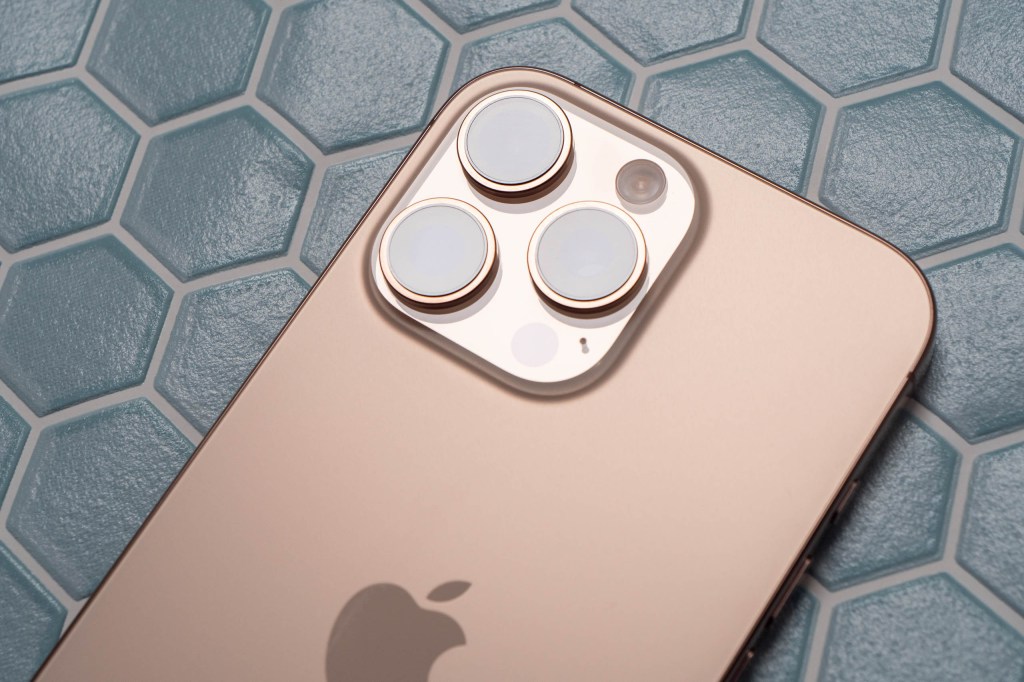 The iPhone 16 Pro Max in Desert Titanium. Image: Amy Davies