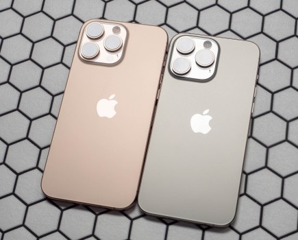 iPhone 16 Pro Max next to the iPhone 15 Pro Max. Image: Amy Davies